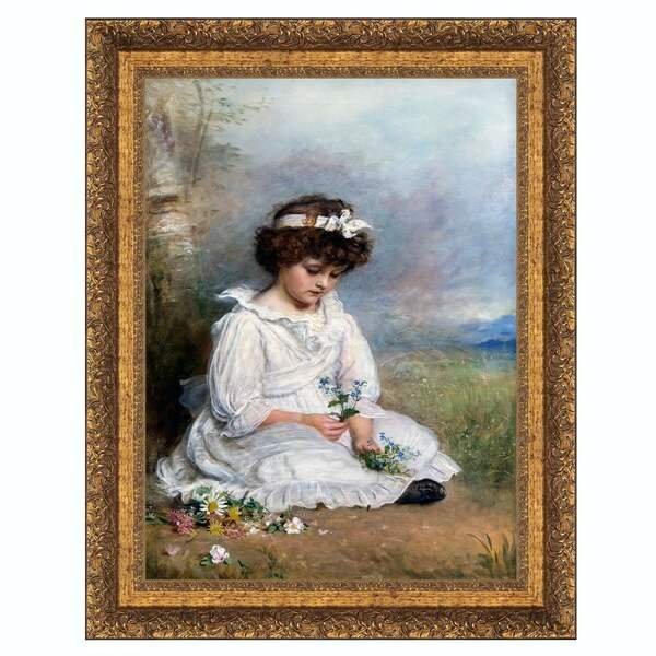 Little Speedwell's Darling Blue Framed Canvas Replica Painting, Small, Design Toscano, Mfr#: DA5911